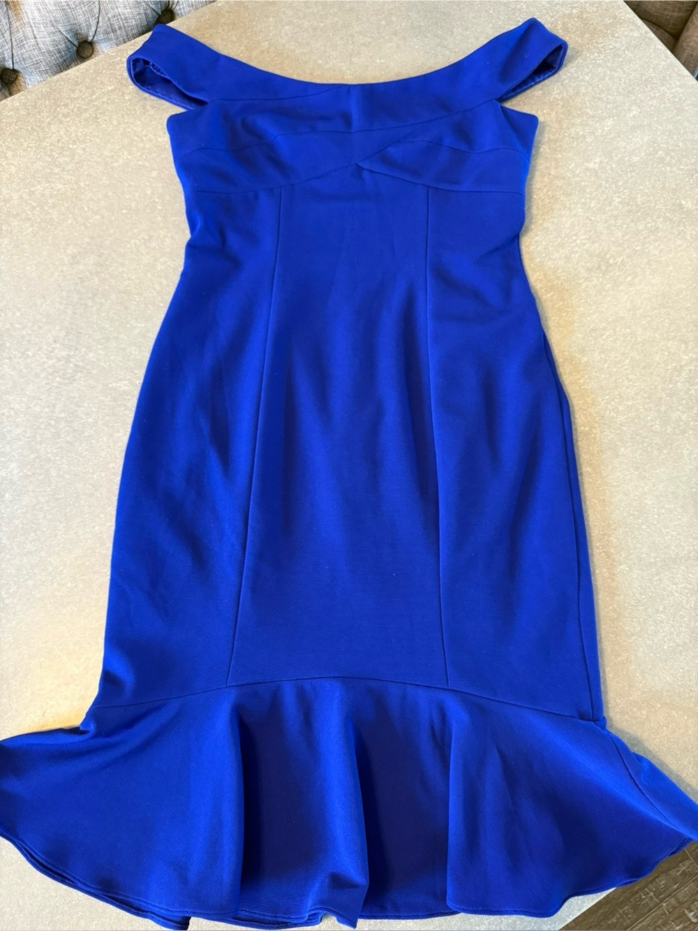 JS Collections One-Shoulder Royal Blue Mermaid Hem Dress